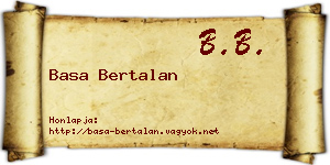 Basa Bertalan névjegykártya